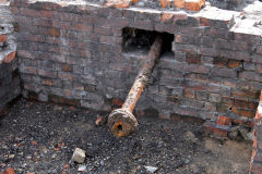 
High pressure water pipe for the Sheppard Feldspar washer, Cyfarthfa Ironworks, September 2013